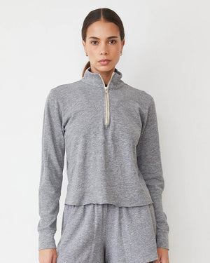 Monrow Original Fleece Half Zip Sweatshirt | Granite