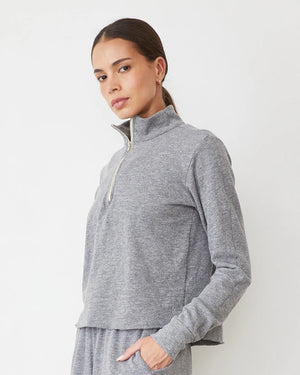 Monrow Original Fleece Half Zip Sweatshirt | Granite