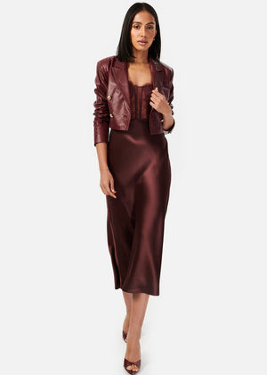 Cami NYC Boa Genuine Leather Jacket | Cranberry