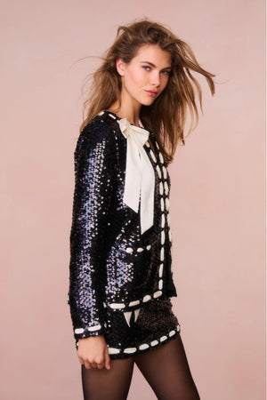 LoveShackFancy Rosina Ribbon Sequined Jacket