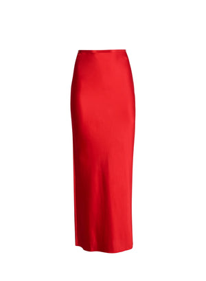 Fleur Du Mal Silk Bias Cutout Skirt | Red