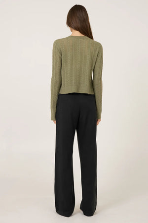 One Grey Day Blakely Tissue Cashmere Pullover | Sage