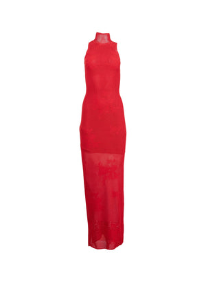 Fleur Du Mal Lace Pointelle Racer Dress | Ruby Red