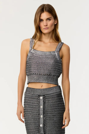 Toccin Daisy Knit Cropped Tank