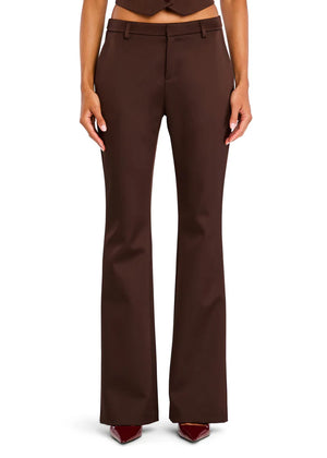 Seroya Elvira Heavy Satin Flare Trouser| Ash Brown