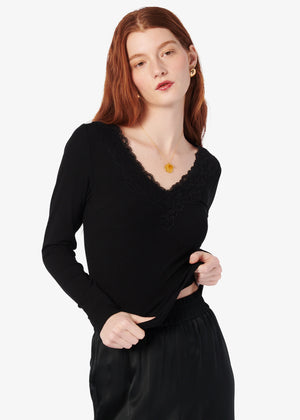 Cami NYC Rooney Rib Knit Top | Black