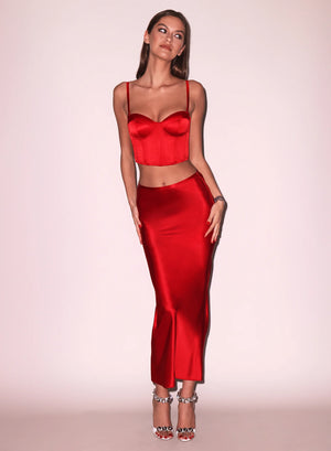 Fleur Du Mal Cropped Hamptons Bustier | Red