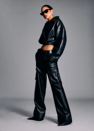 Seroya Koda Vegan Leather Cropped Trench