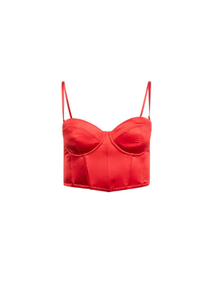 Fleur Du Mal Cropped Hamptons Bustier | Red