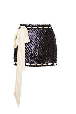 LoveShackFancy Lovina Sequined Mini Skirt