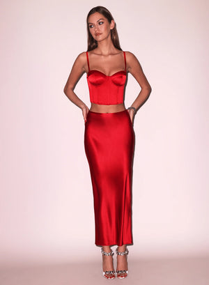 Fleur Du Mal Cropped Hamptons Bustier | Red