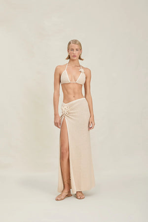 Devon Windsor Magnolia Skirt  | Oatmilk