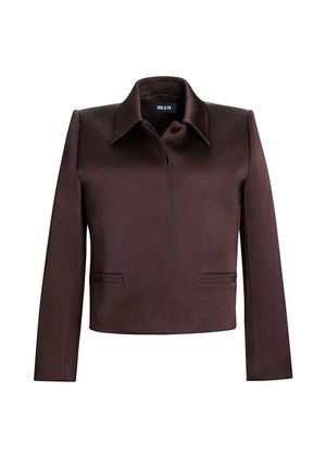 Seroya Bex Satin Jacket | Ash Brown