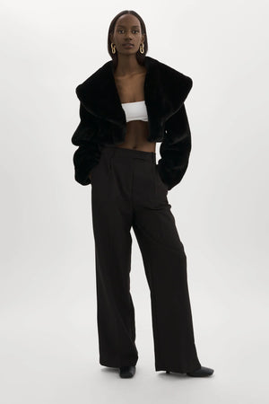 LaMarque Danika Faux Fur Crop Jacket | Black