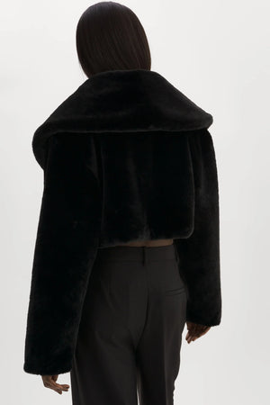 LaMarque Danika Faux Fur Crop Jacket | Black