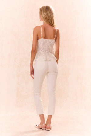 LoveShackFancy Doro Lace Up Bow Pants