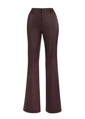 Seroya Elvira Heavy Satin Flare Trouser| Ash Brown