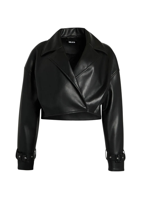 Seroya Koda Vegan Leather Cropped Trench