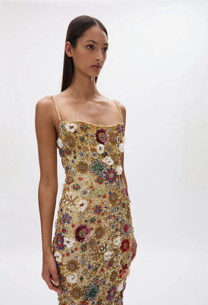 Rachel Gilbert Francesa Dress | Gold