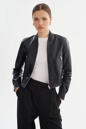 LaMarque Kordella Reversible Leather Jacket | Black & Silver