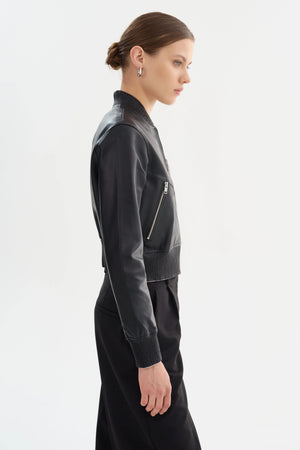 LaMarque Kordella Reversible Leather Jacket | Black & Silver