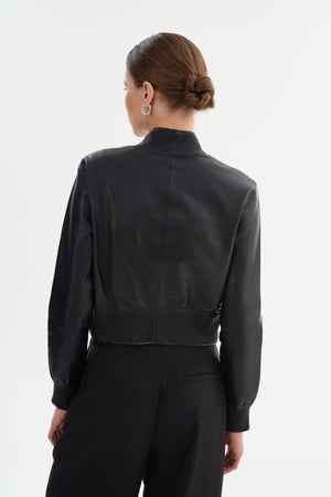 LaMarque Kordella Reversible Leather Jacket | Black & Silver