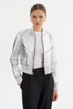 LaMarque Kordella Reversible Leather Jacket | Black & Silver