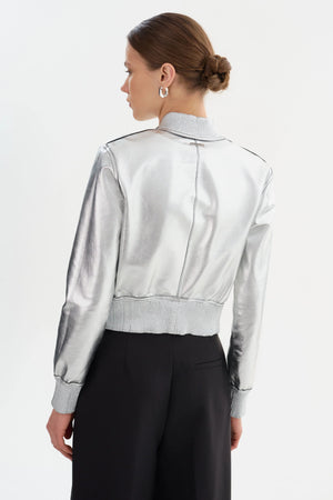 LaMarque Kordella Reversible Leather Jacket | Black & Silver