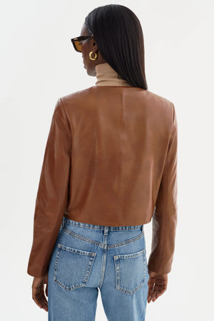 LaMarque Linette Leather Biker Jacket | Luggage