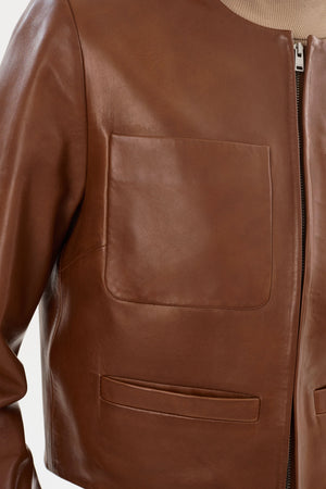 LaMarque Linette Leather Biker Jacket | Luggage