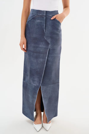 LaMarque Amriette Leather Maxi Skirt | Dark Indigo