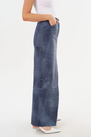 LaMarque Amriette Leather Maxi Skirt | Dark Indigo