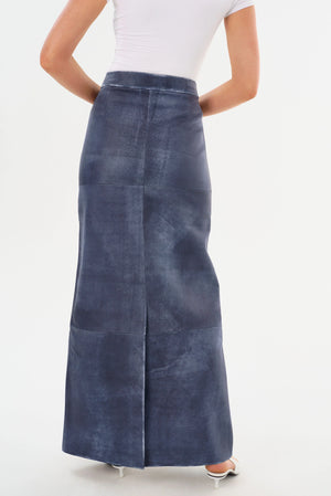 LaMarque Amriette Leather Maxi Skirt | Dark Indigo