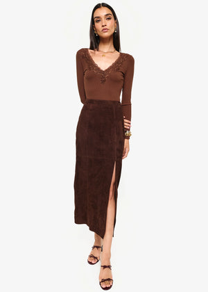 Cami NYC Idris Suede Skirt | Malt