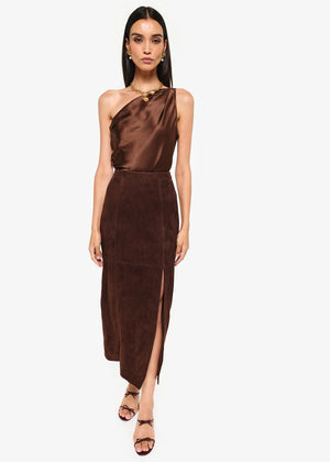 Cami NYC Idris Suede Skirt | Malt