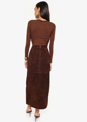 Cami NYC Idris Suede Skirt | Malt