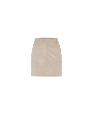 Theo Clotho Corduroy Chino Skirt | Stone