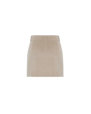 Theo Clotho Corduroy Chino Skirt | Stone