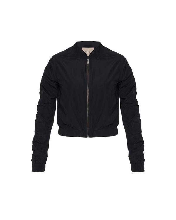 Theo Theia Zip Taffeta Bomber Jacket