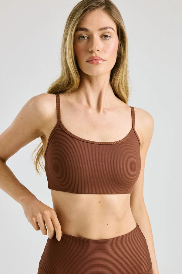 Year of Ours Ribbed Bralette Adjustable Strap | Cappucino