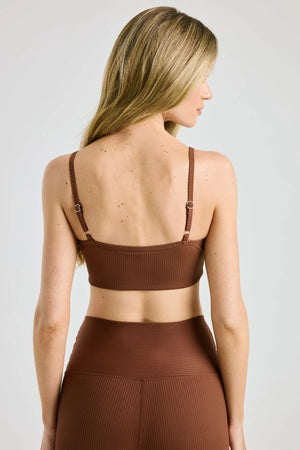 Year of Ours Ribbed Bralette Adjustable Strap | Cappucino