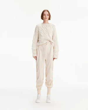 Theo Athen ruched Trackpant | Stone