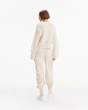 Theo Athen ruched Trackpant | Stone